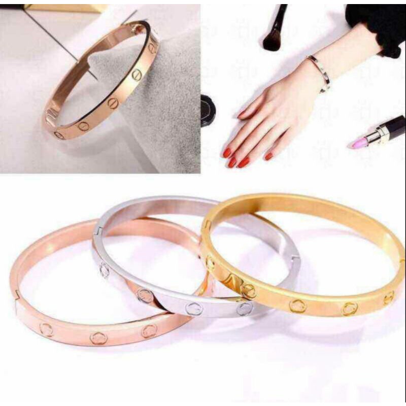 Gelang Titanium 18K Intan Gelang Cincin Abadi Diamond Eternal Ring Bracelet N02092103