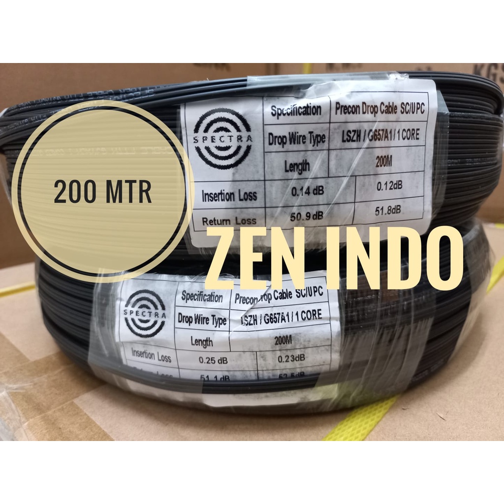 Kabel Fiber Optik Spectra Kabel FO 200 meter 200m 1 Core 3 Seling SC UPC PRECON