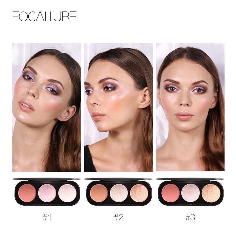 ❤ MEMEY ❤ FOCALLURE Blush &amp; Highlighter Palette FA26 ✔️BPOM | Blush On Contour