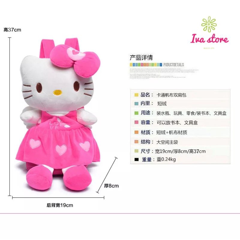 Tas Ransel Boneka Cute hello kitty