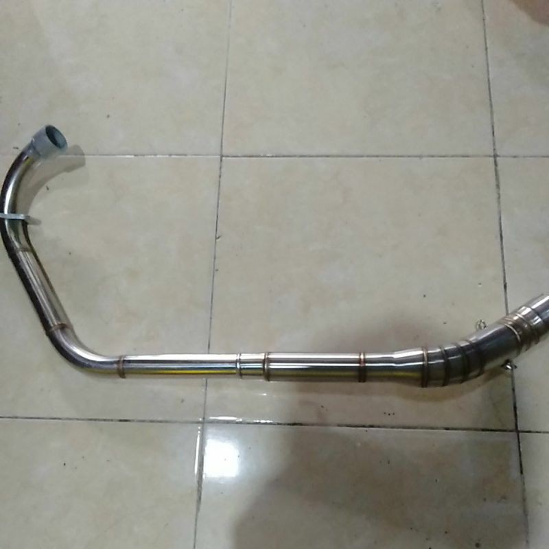Leher knalpot kolong CRF 150 stainlees kolong bawah inlet 50