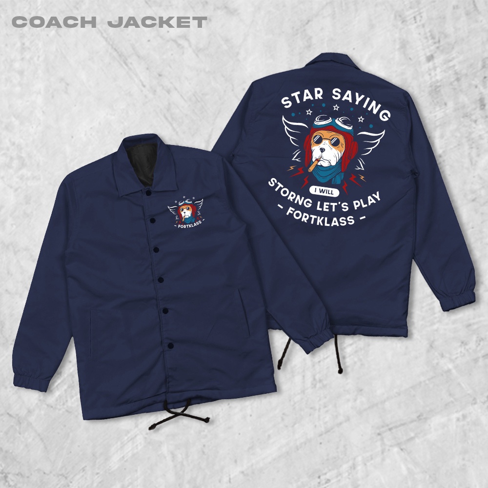 FORTGLASS BULLDOG Coach Jaket Pria Outwear Unisex Parasut