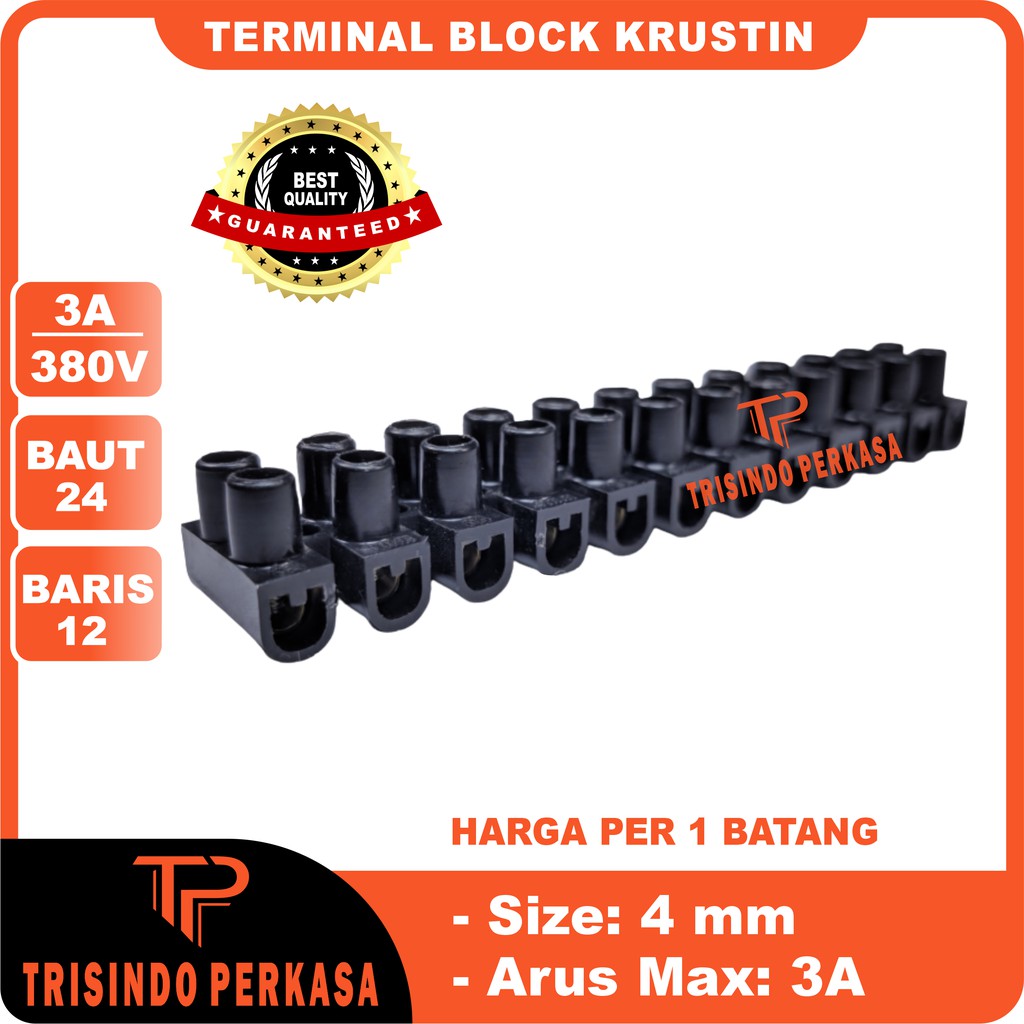 Terminal Krustin 4mm 3Ampere Hitam Klustin Blok