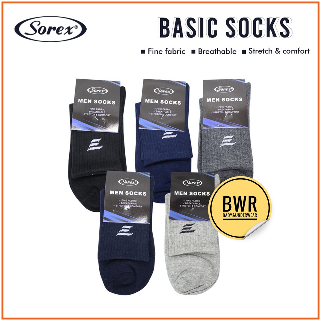 Kaos Kaki Pria Sorex K 8101 8102 5730 5001 5002 5003 5004Basic Socks / Kaos Kaki Laki Laki Dewasa Tinggi Mata Kaki | Bwr