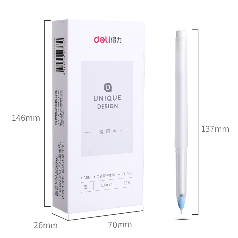 Deli Gel Pen Pulpen Gel Tinta Hitam 0.5mm Desain Unik A118-2