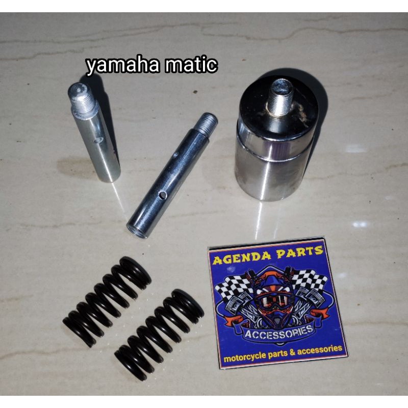 1SET PENINGGI SHOCK DEPAN BELAKANG+PER REBOUND  4CM . SESUAI VIDEO INI-UNTUK SEPEDA MOTOR MATIC YG SHOCK BLK SATU