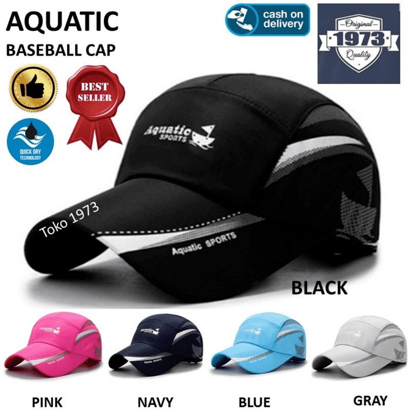 PROMO TOPI BASEBALL SPORT AQUATIC BAHAN PARASUT NYAMAN INDOOR/OUTDOOR  PRIA/WANTA