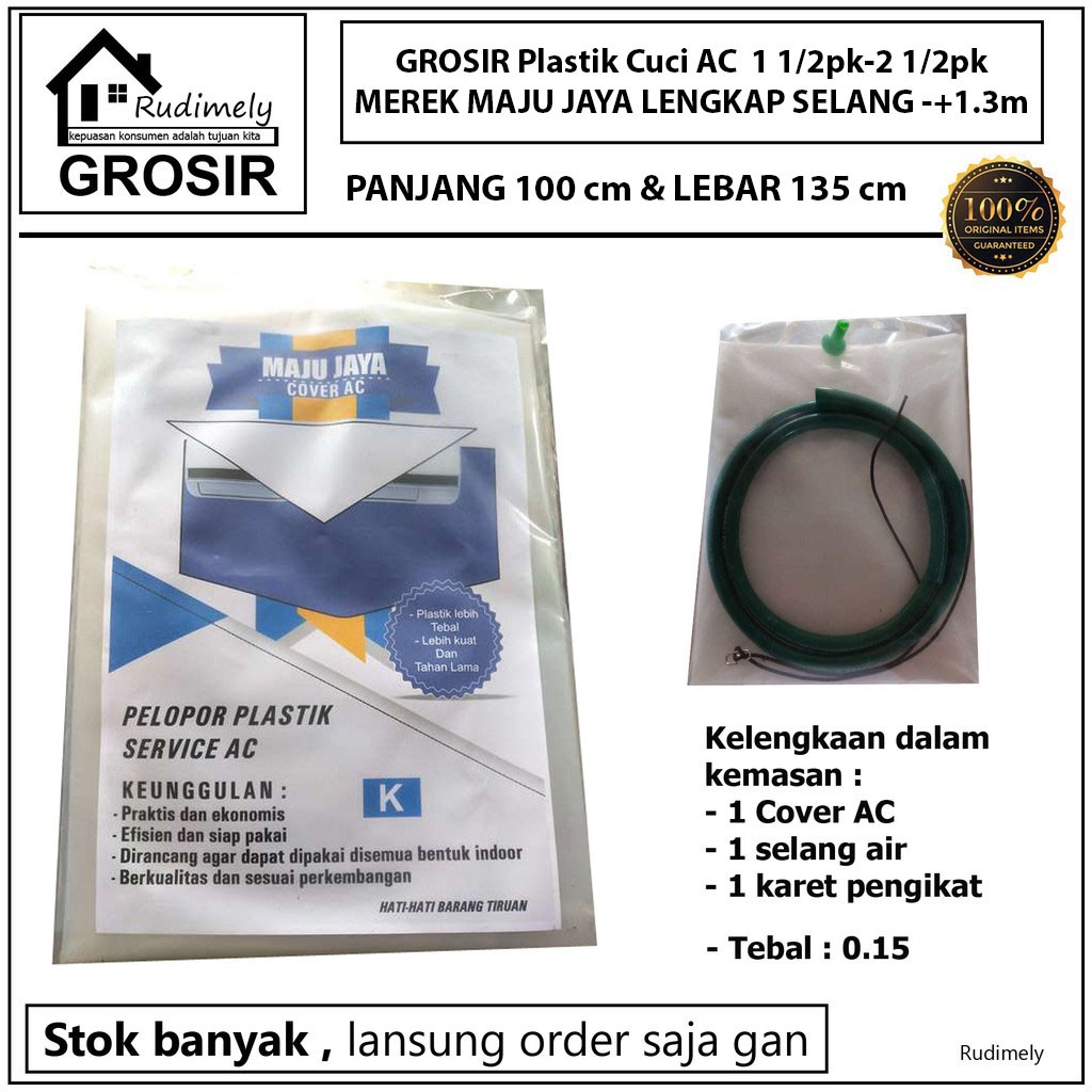 GROSIR Plastik cuci ac 1 1/2 - 2 1/2 PK MEREK maju jaya LENGKAP selang - + 1.5m- 3M