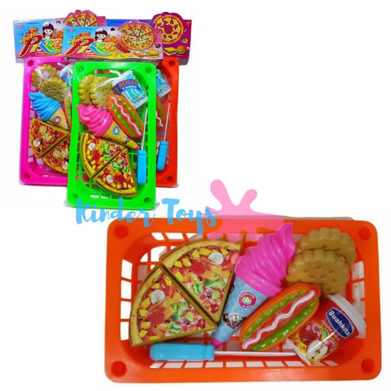 Mainan Pizza Fast Food Keranjang