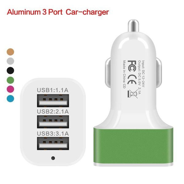 CUCI GUDANG Promo - charger mobil 3 usb untuk handphone   MURAH