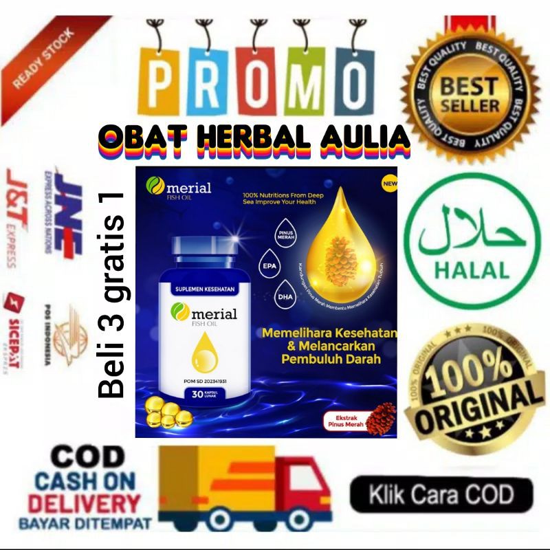 MERIAL FISH OIL Melancarkan Pembulu Darah & Suplemen Kesehatan