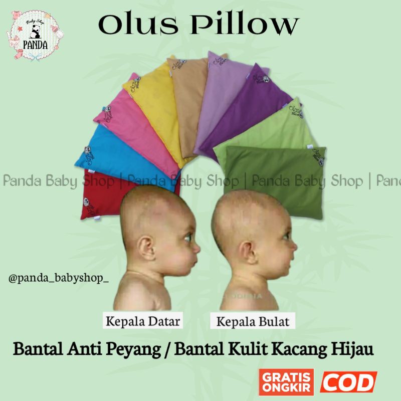 Bantal Bayi Peyang Oluss Pillow Isi Kulit Kacang Hijau Untuk Pencegahan dan Terapi Kepala Bayi Peyan