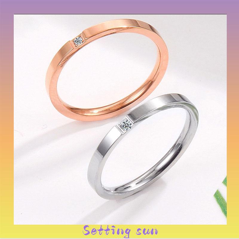 Perak / Emas Mawar / Cincin Ekor Titanium Berlian Sederhana Fashion Pria Wanita Rings TN