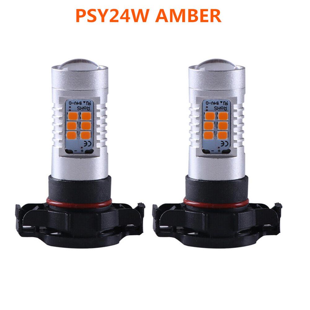 2pcs Lampu LED Amber Error Free PY24W Untuk BMW E90 / E92 3 Series F10 / F07 5 Series / E83 / F25 X370 / E470 / X5 71