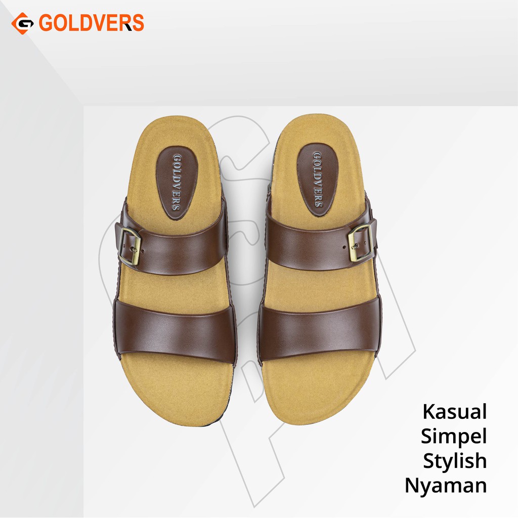 Sandal Pria Wanita Sandal Selop Goldvers Pria Sandal Best Quality Import Sendal Santai - Goldies