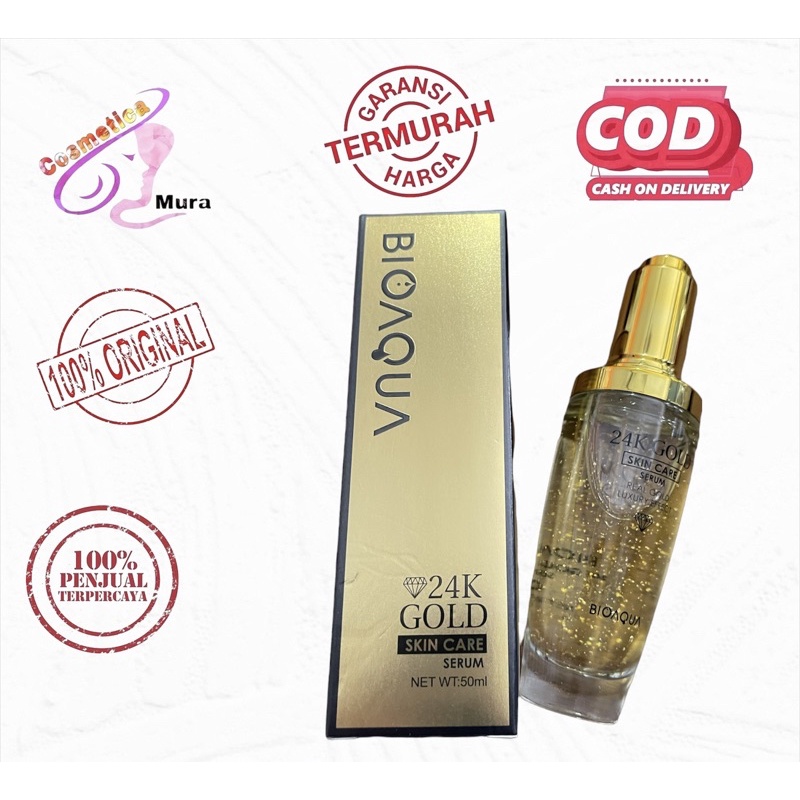 [ 50 ml / besar ] Bioaqua Serum 24 K gold Bpom Original || BIOAQUA SERUM GOLD 24K 50ML BPOM