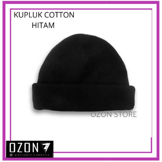 Kupluk Rajut Polos Katun Short Beanie Hat Skate Distro Polos Hitam