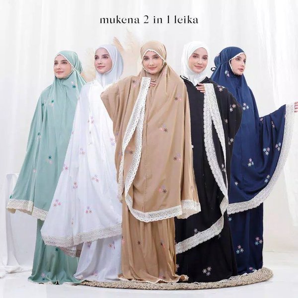 MUKENA RAYON DEWASA 2 IN 1 LEIKA/Mukena Dewasa 2 In 1 Motif Leika/Mukena Multifungsi