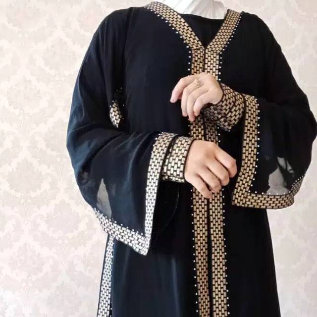 baju muslim abaya gamIs hitam Arab Saudi syari asdf couple