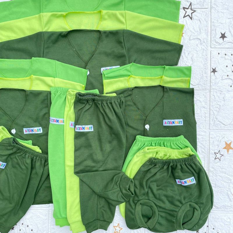 18 PCS Paket Lahiran Hemat Baju Celana Bayi Baru Lahir ASYAM BABY