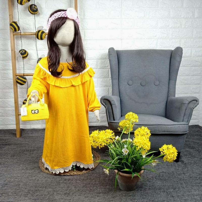 DRESS RENDA ANAK/GAMIS RENDA ANAK/GAMIS ANAK TERLARIS/GAMIS ANAK MURAH/DRESS ANAK MURAH