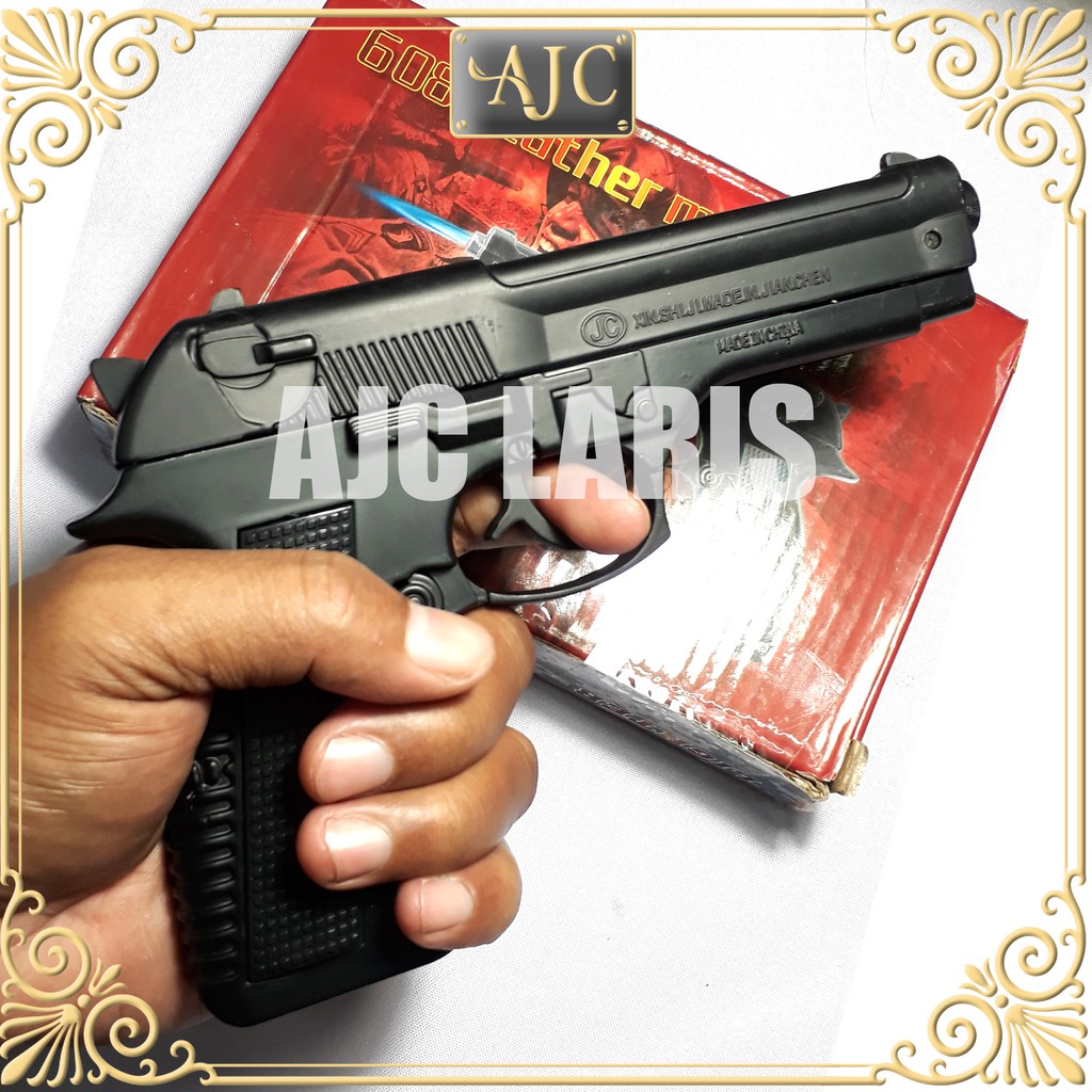 KOREK API PISTOL 608 FULL STEEL LEATHER MACHINE MIRIP ASLINYA