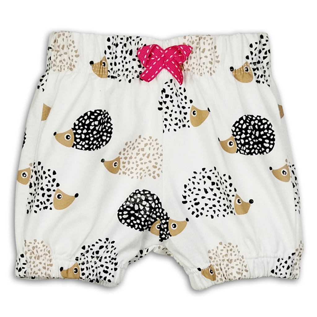 Bearhug Celana Pendek Bayi Perempuan Premium Full Printing XCD6 Cardet 6-18 Bulan-Putih-Landak