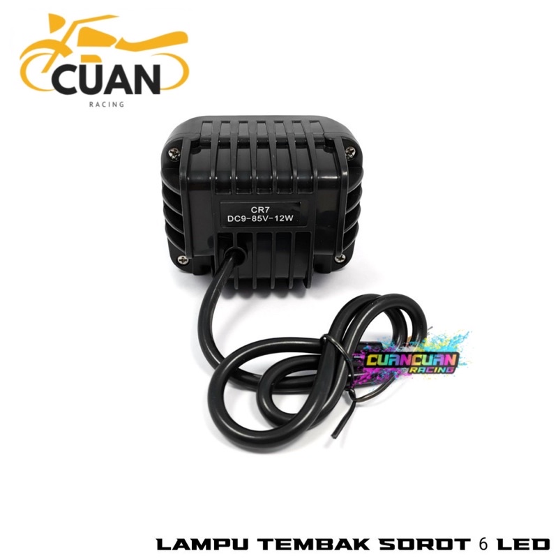 Lampu tembak 6 mata mini + lampu flash atau kedip kiri kanan lampu tembak sorot 6 mata mini