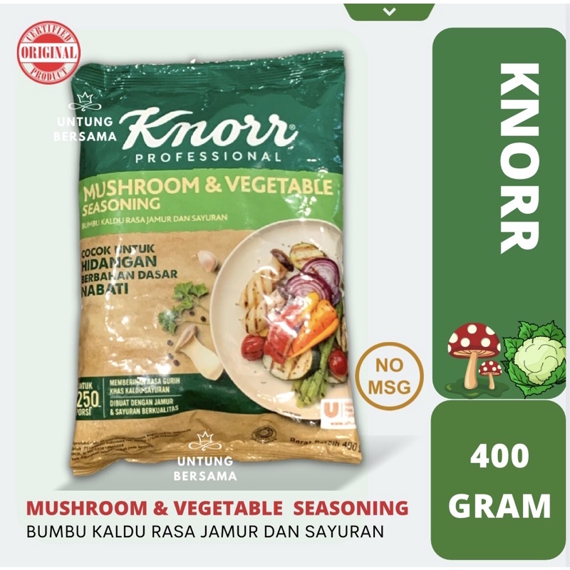 ♥️ UB ♥️ KNORR MUSHROOM AND VEGETABLE SEASONING BUMBU KALDU RASA JAMUR DAN SAYURAN NON MSG 400 GRAM