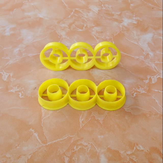 Cookies cutter cetakan kue kering nastar bulat donat mini 3 baris