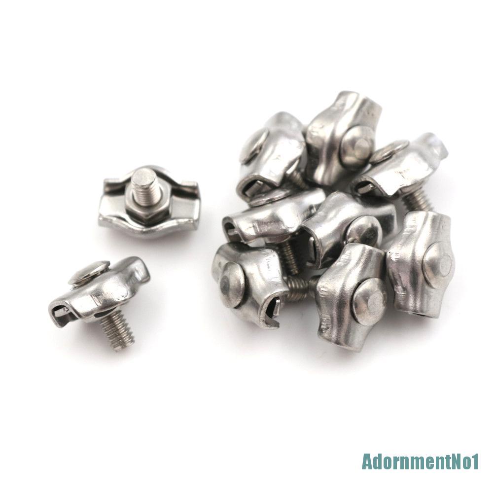 (AdornmentNo1) 10pcs / Set Klem caliper Penjepit Kabel Bahan Stainless Steel