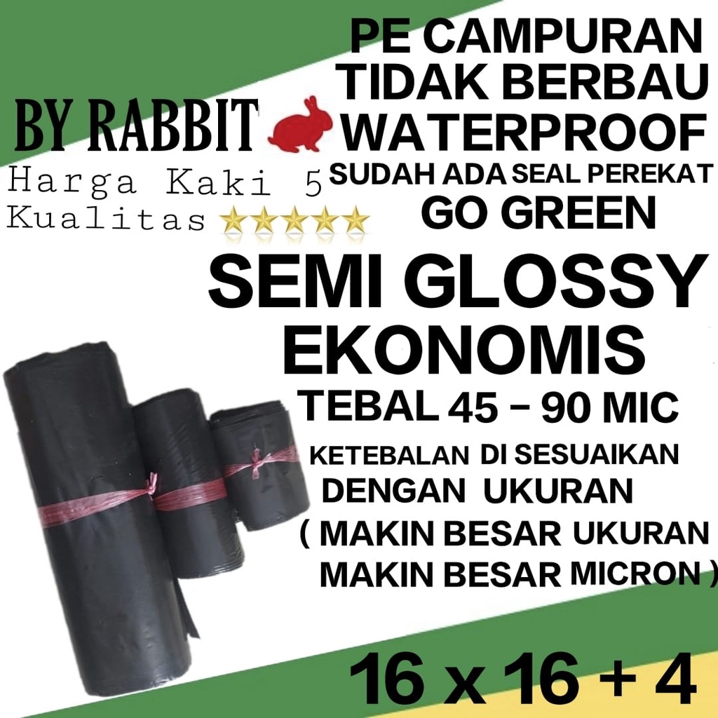

Plastik Packing Polymailer LDPE 16x20 SEMI GLOSSY EKONOMIS (100LEMBAR)