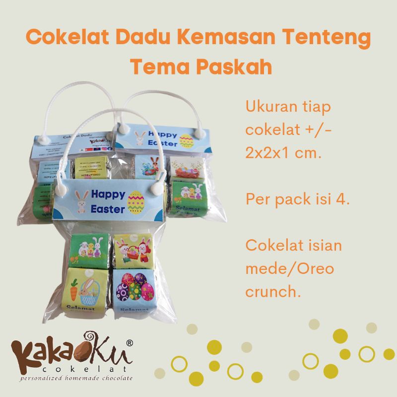 

Cokelat Dadu Kemasan Tenteng Tema Paskah