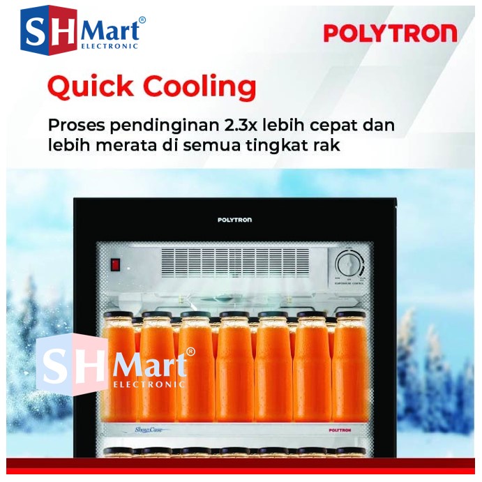 SHOWCASE POLYTRON 4 RAK KAPASITAS 285 LITER SCN237 / SCN-237 / SCN 237 GARANSI RESMI (MEDAN)