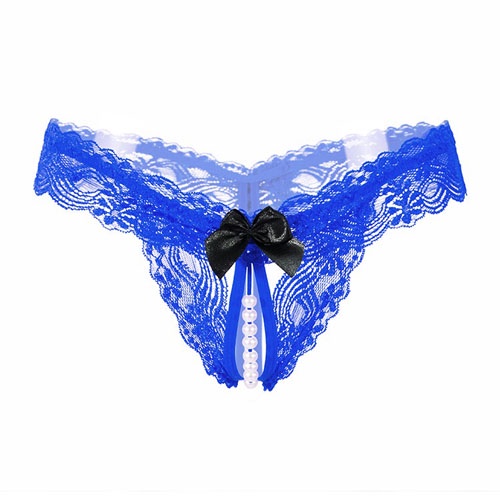 Crotchless G Sting Sexy Transparan Mutiara Thong Lingeire Seksi Low Waist Celana Dalam 3C056