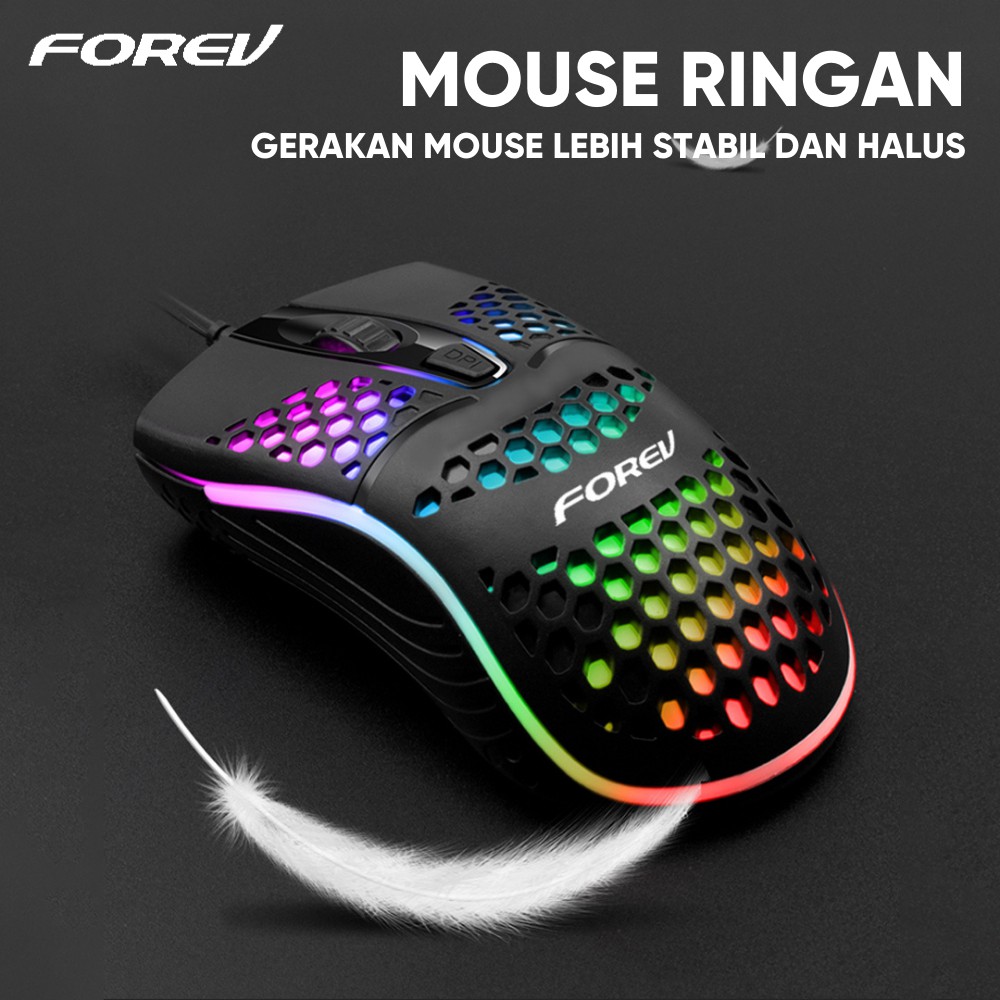 Jual Forev Mouse Gaming Honey Comb FV-138 7-LED RGB 7200DPI  Indonesia-Shopee Indonesia
