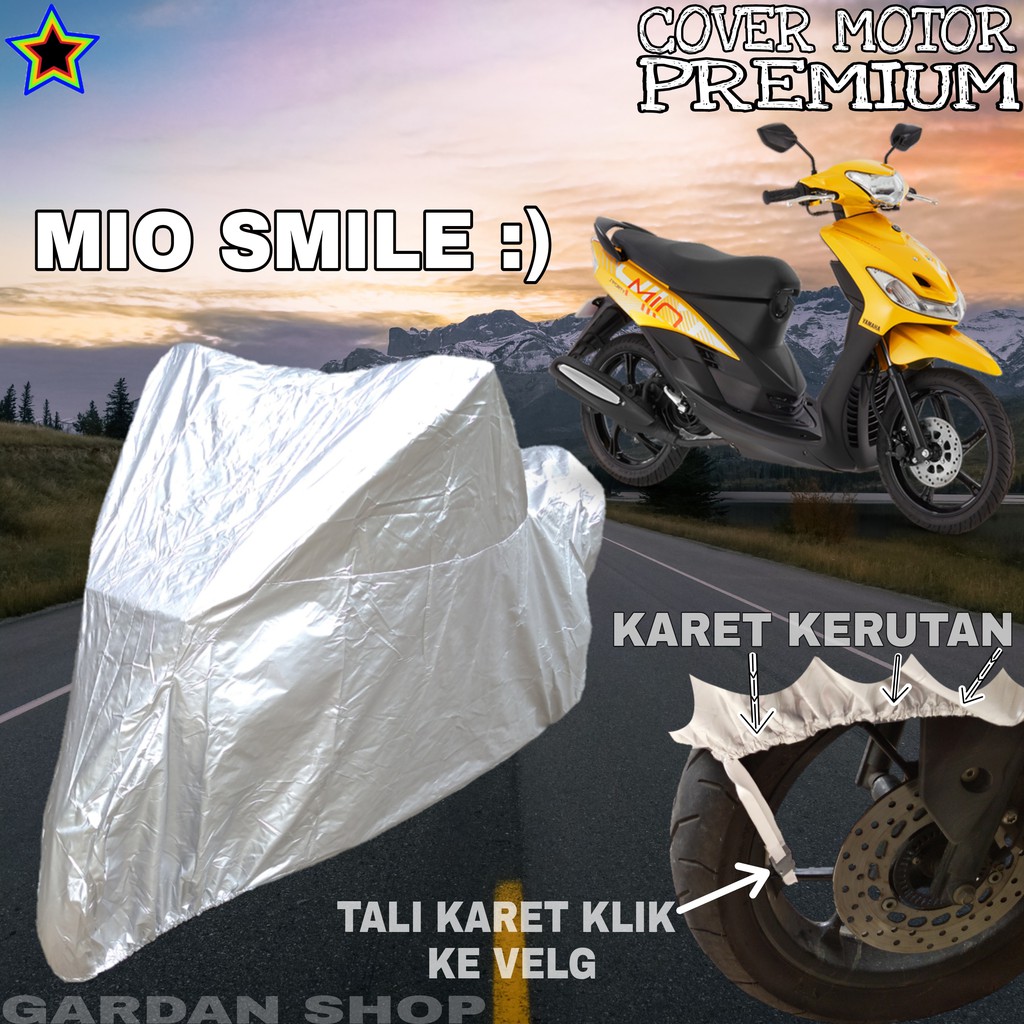 Sarung Motor MIO SMILE :) SILVER POLOS Body Cover Penutup Motor Mio Smile PREMIUM