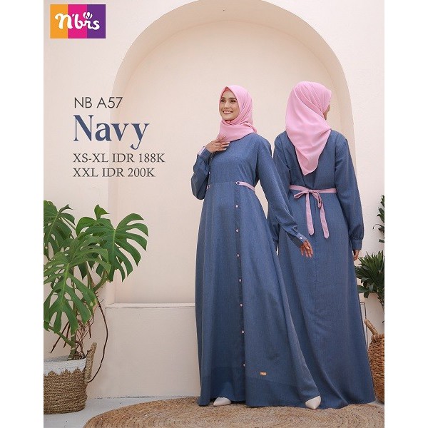 GAMIS NB A57/Baju gamis nibras syari wanita dewasa