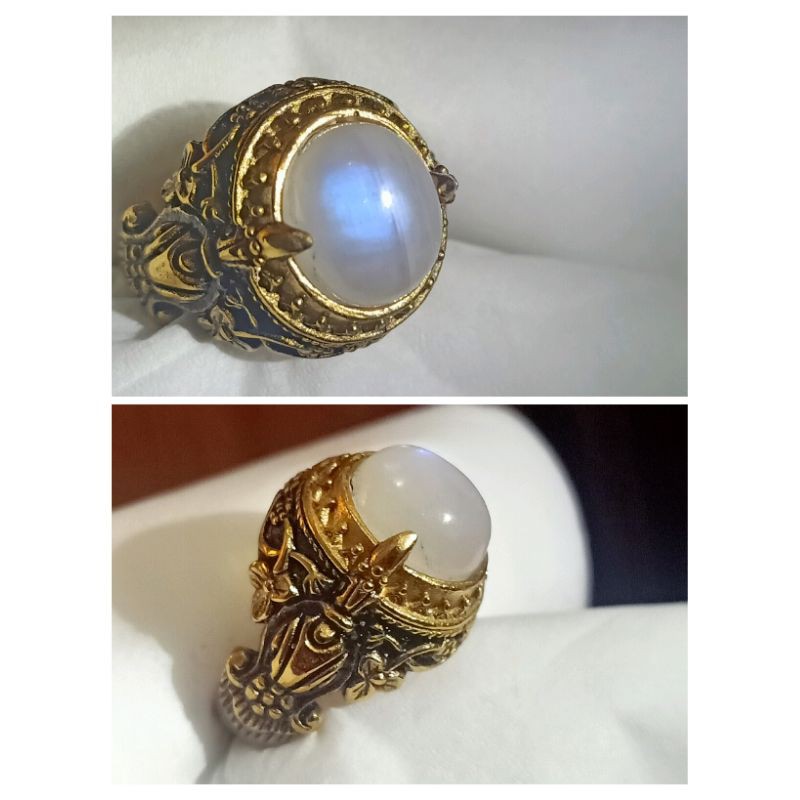 natural monstone ring ukir Bali