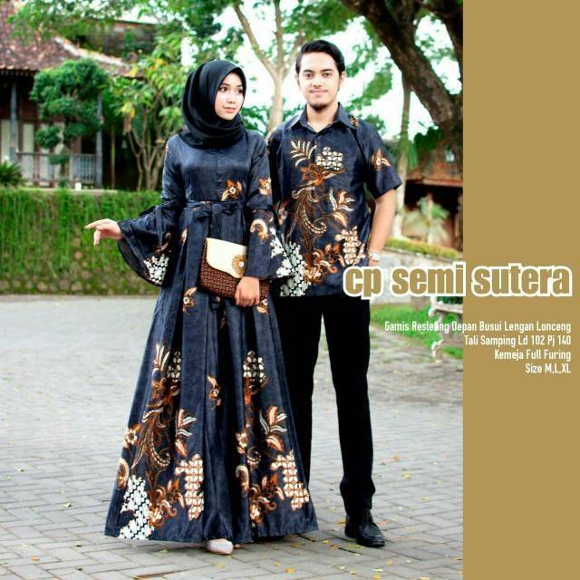 COPLE GAMIS +HEM motif batik semi sutra  .