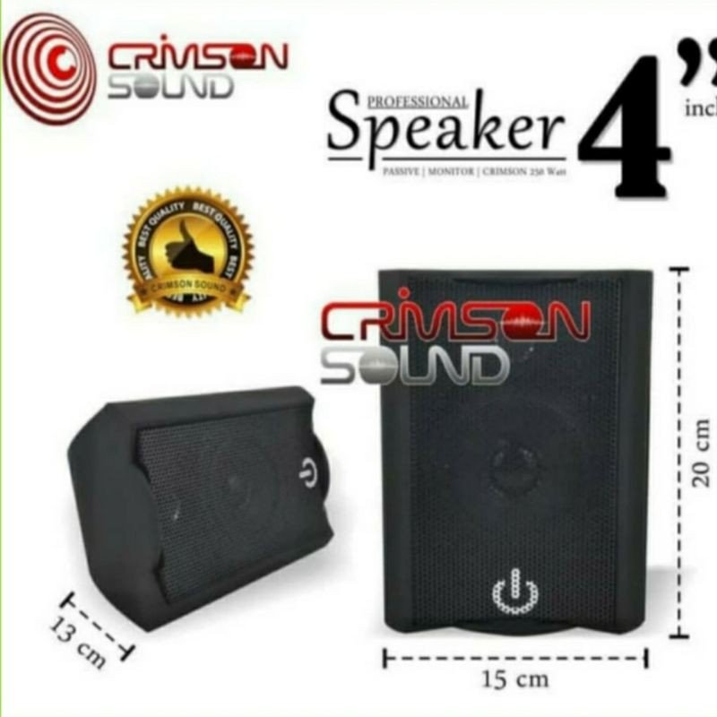 Speaker Pasif 4 Inch CRIMSON CR 402 Speaker Monitor 2 Way 2 Unit