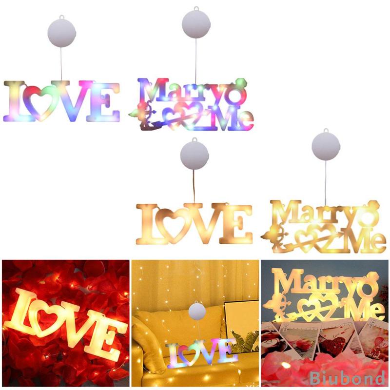 LED Light Letter, Valentine Gift - Light Up Sign Valentine's Day Proposal Sign with Suction Cup,