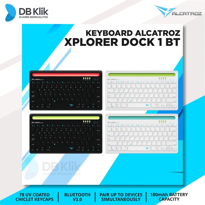 Keyboard Wireless Bluetooth Alcatroz Dock 1 Multi Device with Dock