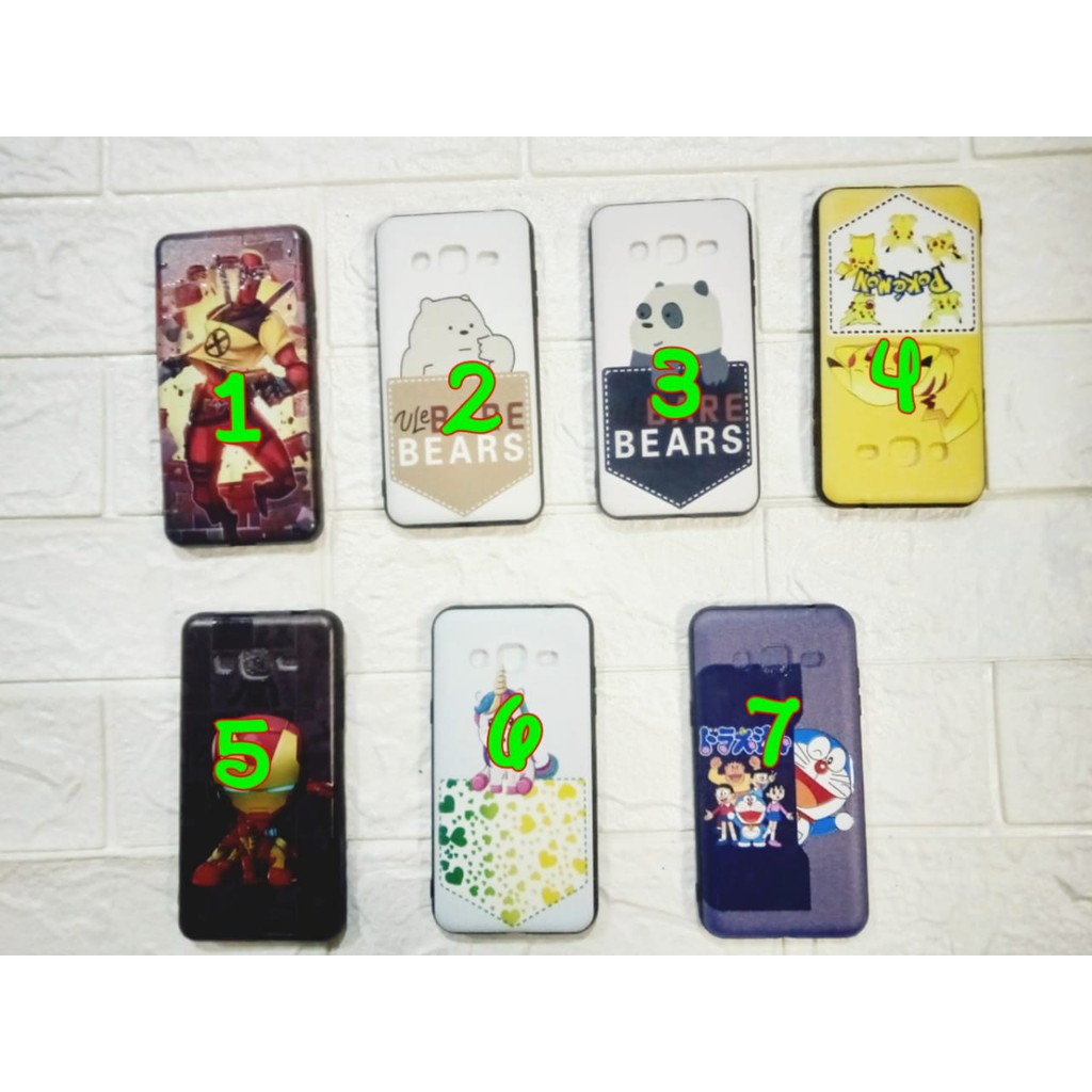 CASE SMSUNG GALAXI J3MOTIF KARTUN IRON MAN PANDA DORAEMON  POKEMON