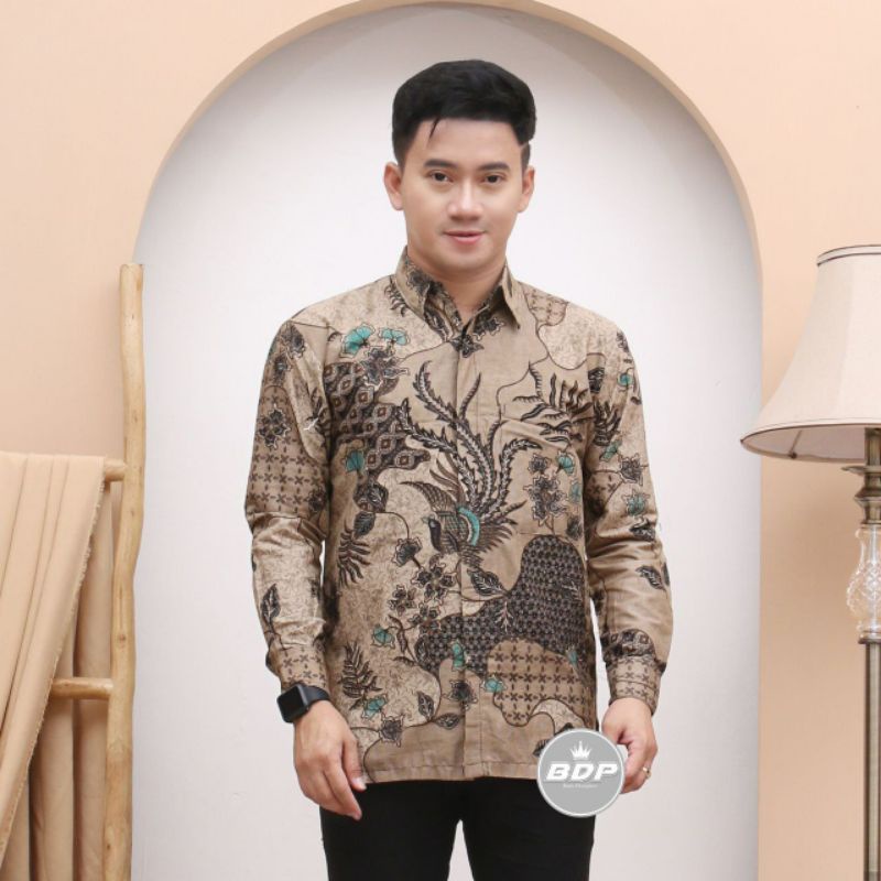 Kemeja Batik Pria Lengan Panjang M L XL XXL Baju Batik Pria Modern Batik Kerja Pria Batik Kantor Pria Seragam Batik