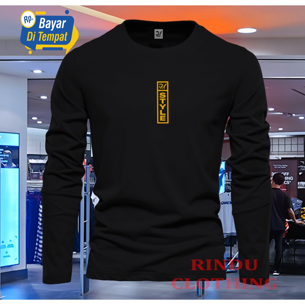 tshirt pria wanita   kaos panjang ry style blok tegak gold   promo kaos premum   kaos viral