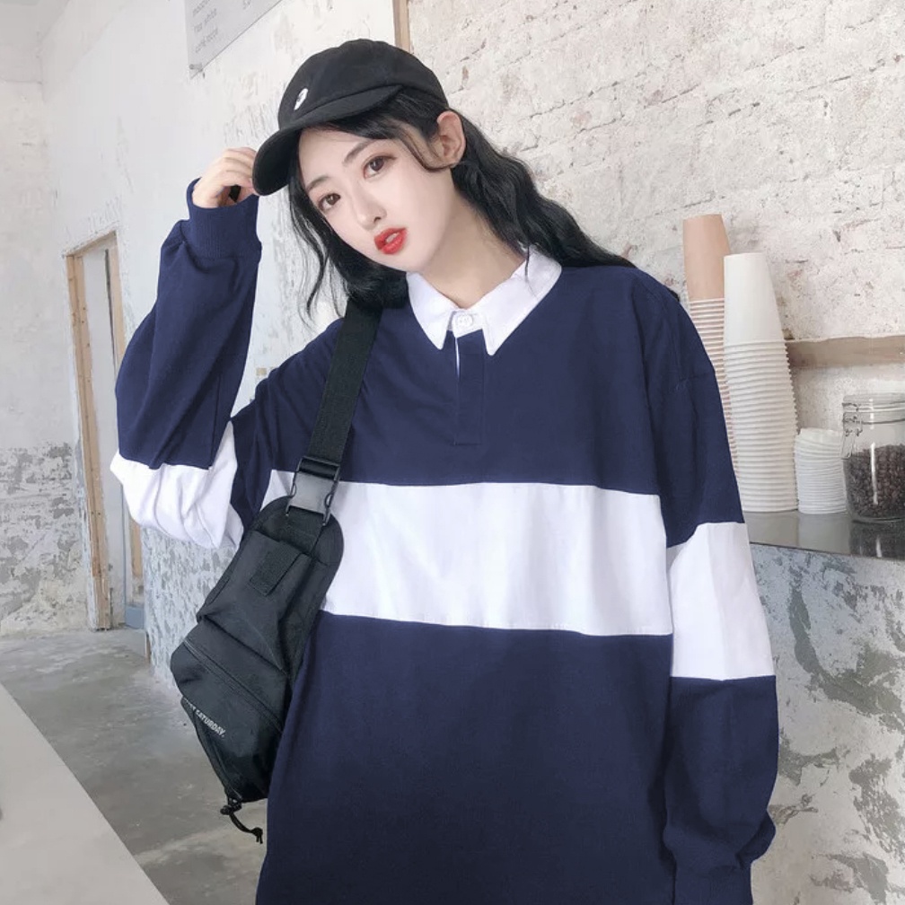 Jenni Rugby Vintage Wanita Longgar Kaos Wanita Pria Anak Oversize Jumbo T-Shirt Wanita Korea Lengan 