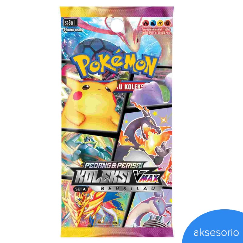 [PROMO] Pokemon TCG Indonesia Seri 7 Booster Pack SC3a Set A Koleksi VMAX Berkilau