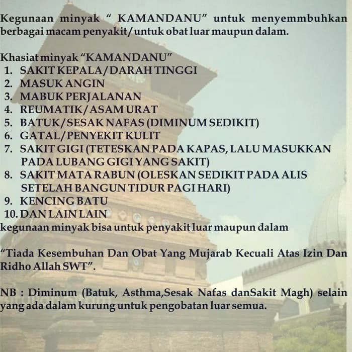 Minyak Kamandanu | Minyak Angin Kamandanu isi 50ml Original