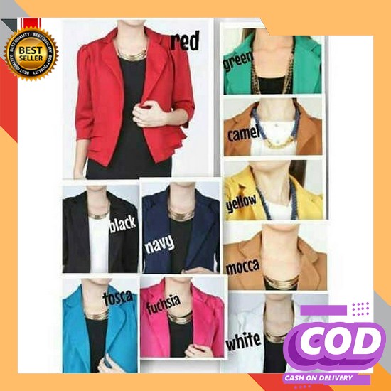 Baju Cardigan Wanita Shehan Blazer Bahan Oxford Cardi Modern Muslimah Simpel Pakaian Wanita Casual B